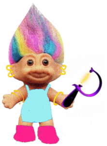 Joyero troll muy creativo con mandil y arco joyero
